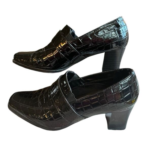Life Stride Suspend Too Black Shiny/Patent Heel Size 7.5 Faux Snake Pattern. - Picture 7 of 7